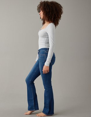 High-Waist Barely Boot Jeans - White - Curvy Fit