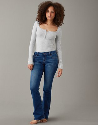 Rhinestone Mid Rise Bootcut Jean