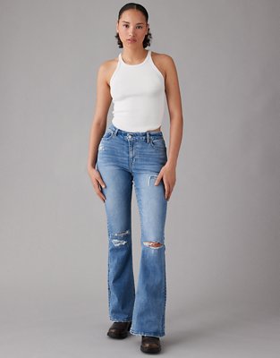 AE Ripped Super High-Waisted Flare Jean