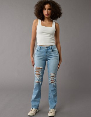 AE Next Level Curvy Ripped High-Waisted Skinny Kick Jean