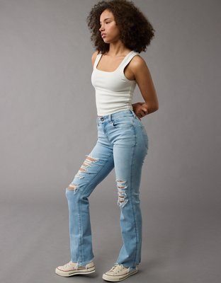 AE Next Level Curvy High-Waisted Skinny Kick Ripped Jean