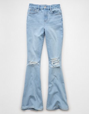 AE Next Level Curvy Ripped Super High-Waisted Flare Jean