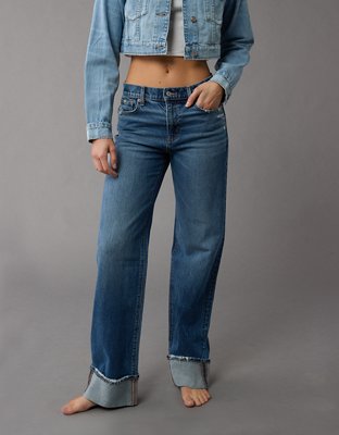 AE Stretch High-Waisted Stovepipe Cuffed Jean