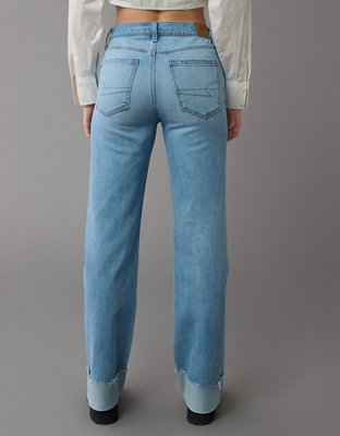 AE Stretch High-Waisted Stovepipe Cuffed Jean