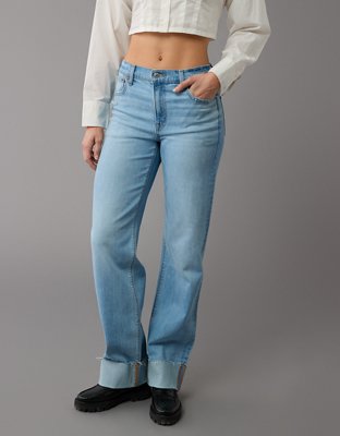 AE Stretch High-Waisted Stovepipe Cuffed Jean