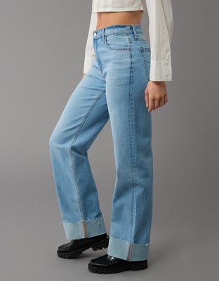 AE Stretch High-Waisted Stovepipe Cuffed Jean