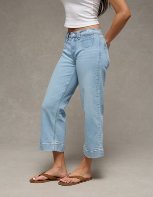 Женские джинсы American Eagle AE High-Waisted Stovepipe Crop, цвет: Выцветший Светлый — фото 5