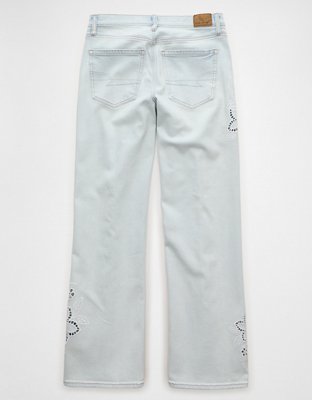 AE Stretch High-Waisted Embroidered Floral Stovepipe Jean