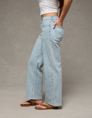 AE Stretch High-Waisted Laser Print Stovepipe Jean