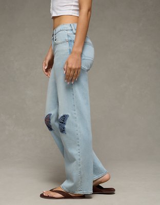 Женские джинсы American Eagle AE High-Waisted Butterfly Appliqué Stovepipe Jean — фото 2