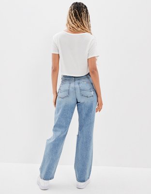 Женские джинсы American Eagle AE Stretch Ripped Curvy '90s Straight Jean — фото 2