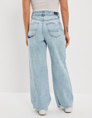 Женские джинсы American Eagle AE Strigid Ripped Curvy Super High-Waisted Baggy Wide-Leg Jean — фото 2