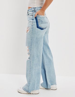 Женские джинсы American Eagle AE Strigid Ripped Curvy Super High-Waisted Baggy Wide-Leg Jean — фото 5