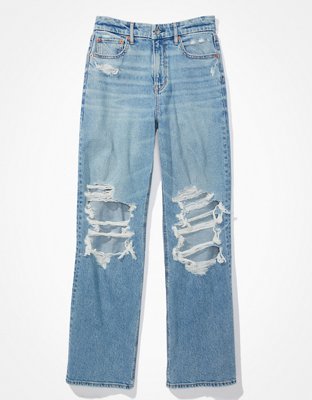 Женские джинсы American Eagle AE Stretch Curvy Super High-Waisted Baggy Straight Jean — фото 3