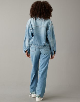 Женские джинсы American Eagle AE Stretch Curvy Super High-Waisted Baggy Straight Jean — фото 2