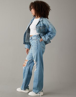 Женские джинсы American Eagle AE Stretch Curvy Super High-Waisted Baggy Straight Jean — фото 5