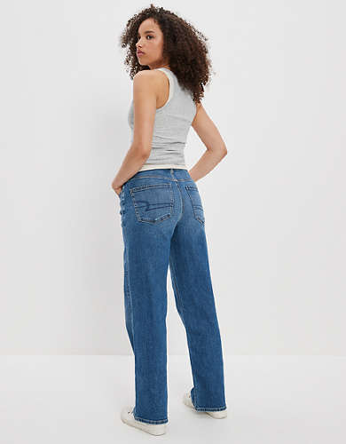 AE Stretch Curvy Super High-Waisted Baggy Straight Jean