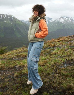 Mountain Landscape Denim Jacket. Black Jean Jacket. Black 