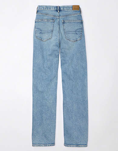AE Strigid Curvy Super High-Waisted Baggy Straight Embellished Jean