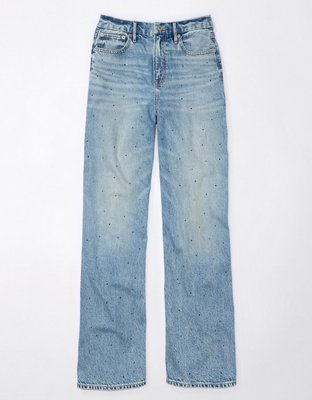 AE Strigid Curvy Embellished Super High-Waisted Baggy Straight Jean