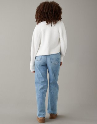 AE Strigid Curvy Embellished Super High-Waisted Baggy Straight Jean