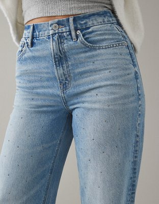 AE Strigid Curvy Embellished Super High-Waisted Baggy Straight Jean