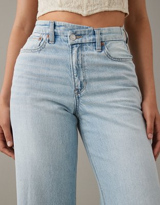 Женские джинсы American Eagle AE Strigid Curvy Super High-Waisted Ripped Baggy Straight Jean — фото 5