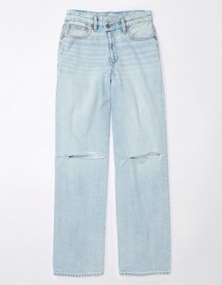 Женские джинсы American Eagle AE Strigid Curvy Super High-Waisted Ripped Baggy Straight Jean — фото 3