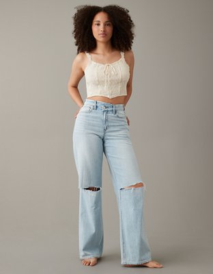 High Waist Ripped Baggy Jeans