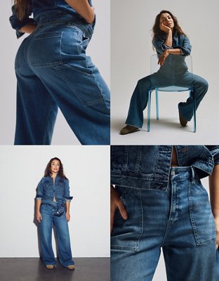 AE Dreamy Drape Stretch Curvy Super High-Rise Baggy Wide-Leg Jean