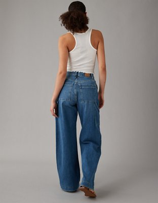 AE Dreamy Drape Stretch Curvy Super High-Waisted Baggy Wide-Leg Jean