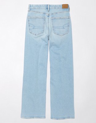 AE Strigid Curvy Embellished Super High-Waisted Baggy Straight Jean   Embellished jeans, American eagle outfitters women, Straight jeans