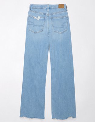 AE Dreamy Drape Stretch Ripped Super High-Waisted Baggy Wide-Leg Jean