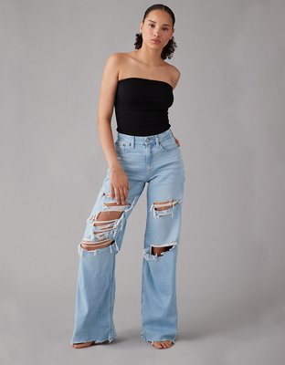 AE Stretch Curvy Super High-Waisted Baggy Straight Jean