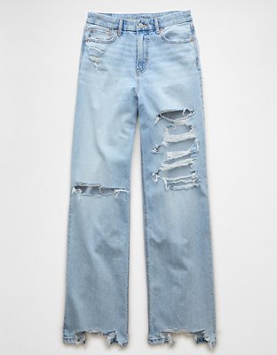 AE Strigid Curvy Ripped Super High-Waisted Baggy Straight Jean