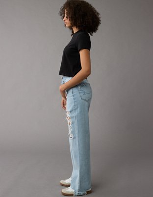 AE Strigid Curvy Ripped Super High-Waisted Baggy Straight Jean