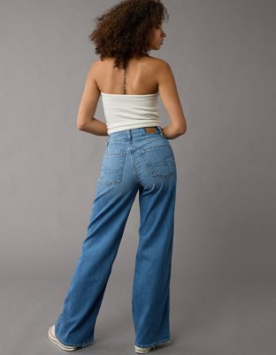 AE Dreamy Drape Stretch Curvy Super High-Waisted Baggy Wide-Leg Jean