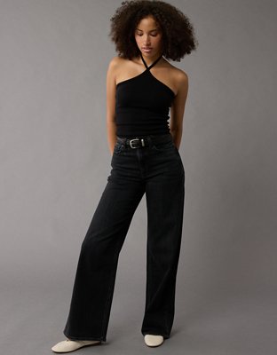 AE Dreamy Drape Stretch Curvy Super High-Waisted Baggy Wide-Leg Jean