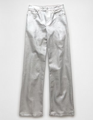 AE Stretch Curvy Metallic Super High-Waisted Baggy Straight Jean