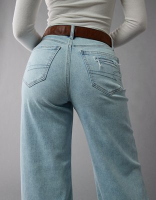 AE Dreamy Drape Stretch Curvy Super High-Waisted Baggy Wide-Leg Jean