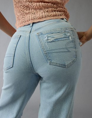 AE Strigid Curvy Ripped Super High-Waisted Baggy Straight Jean