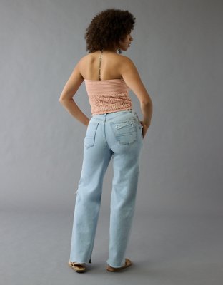 AE Strigid Curvy Ripped Super High-Waisted Baggy Straight Jean