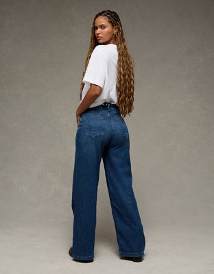 AE Dreamy Drape Stretch Curvy Super High-Waisted Baggy Wide-Leg Jean