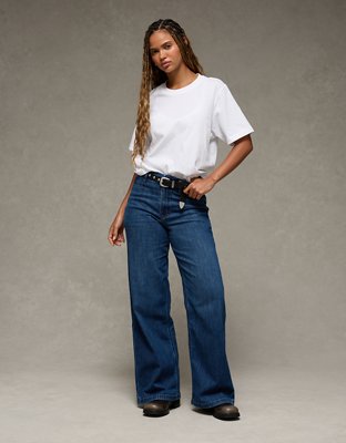 AE Dreamy Drape Stretch Curvy Super High-Waisted Baggy Wide-Leg Jean