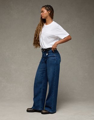 AE Dreamy Drape Stretch Curvy Super High-Waisted Baggy Wide-Leg Jean