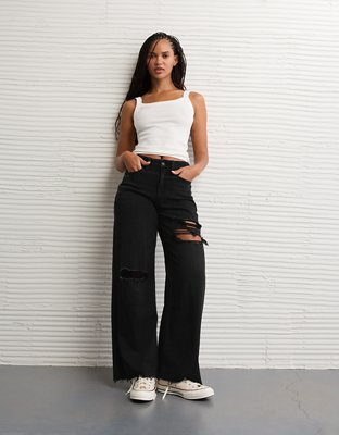 AE Dreamy Drape Stretch Curvy Super High-Waisted Baggy Wide-Leg Jean