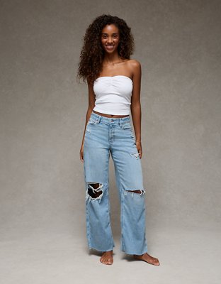 AE Dreamy Drape Stretch Curvy Super High-Waisted Baggy Wide-Leg Jean from American Eagle - $66.45