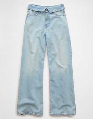 AE Dreamy Drape Stretch Curvy Super High-Waisted Baggy Wide-Leg Jean