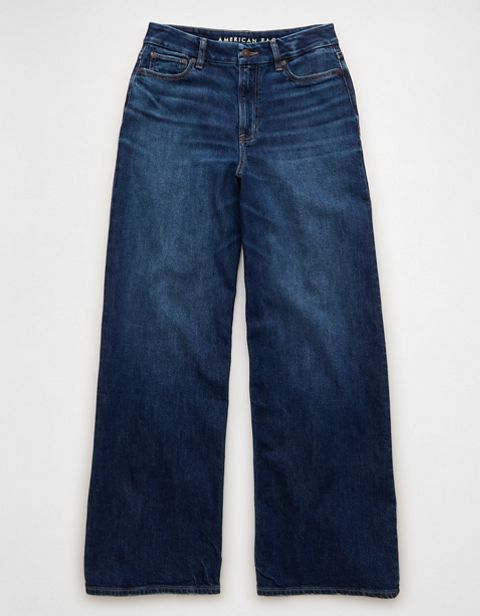 Женские джинсы American Eagle AE Curvy Super High-Waisted Baggy Wide-Leg Jean