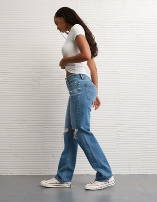 AE Stretch Curvy Ripped Straight Jean